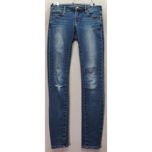 Articles of Society Jeans Womens Size 25 Blue Denim Cotton Distressed Skinny Leg - Picture 1 of 8